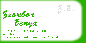 zsombor benya business card